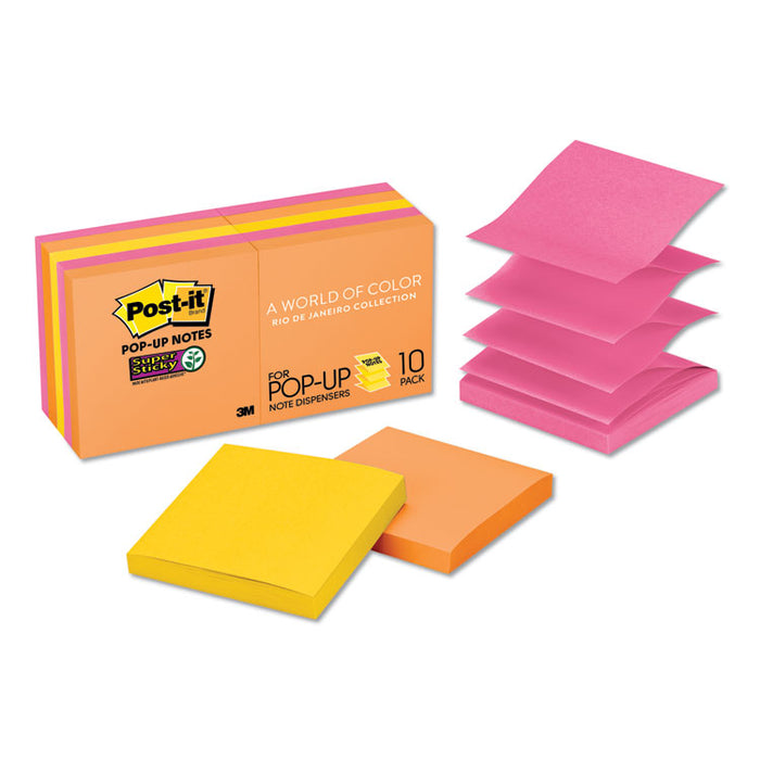 Pop-up 3 x 3 Note Refill, 3" x 3", Energy Boost Collection Colors, 90 Sheets/Pad, 10 Pads/Pack
