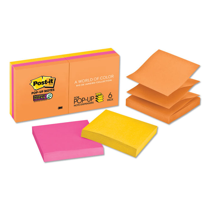 Pop-up 3 x 3 Note Refill, 3" x 3", Energy Boost Collection Colors, 90 Sheets/Pad, 6 Pads/Pack