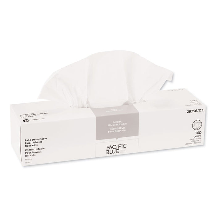 AccuWipe Recycled 1-Ply Delicate Task Wipers,15x16 7/10,White, 14/Box, 20 Box/Ct