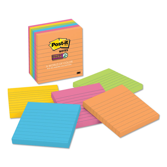 Pads in Energy Boost Collection Colors, Note Ruled, 4" x 4", 90 Sheets/Pad, 6 Pads/Pack