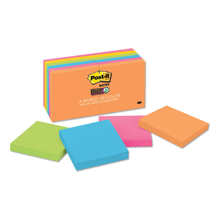 Pads in Energy Boost Collection Colors, 3" x 3", 90 Sheets/Pad, 12 Pads/Pack