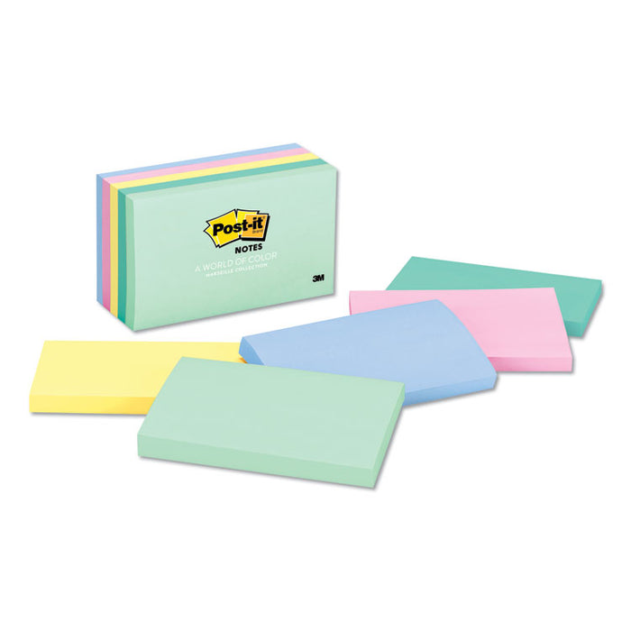 Original Pads in Beachside Cafe Collection Colors, 3" x 5", 100 Sheets/Pad, 5 Pads/Pack