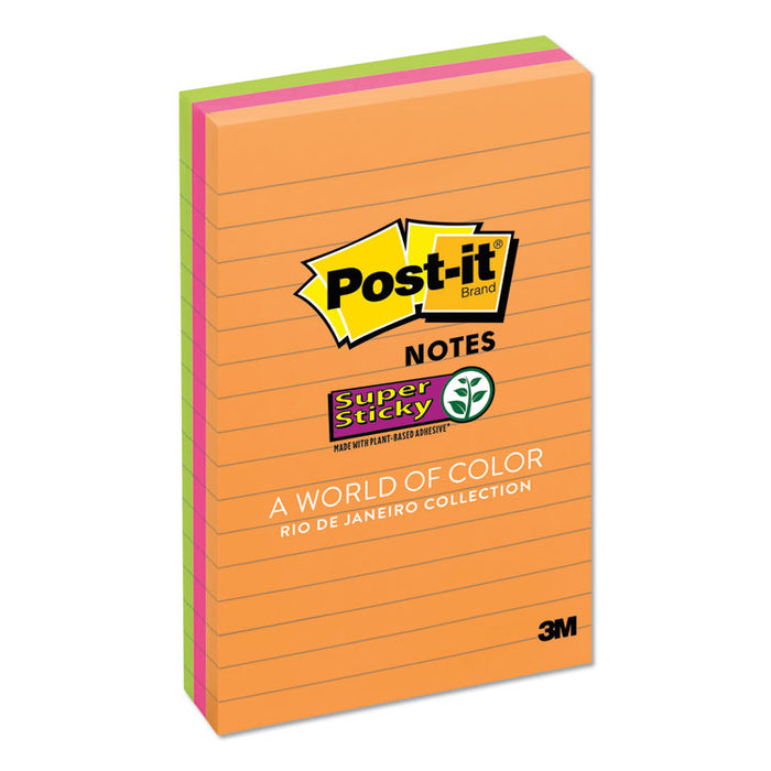 Pads in Energy Boost Collection Colors, Note Ruled, 4" x 6", 90 Sheets/Pad, 3 Pads/Pack