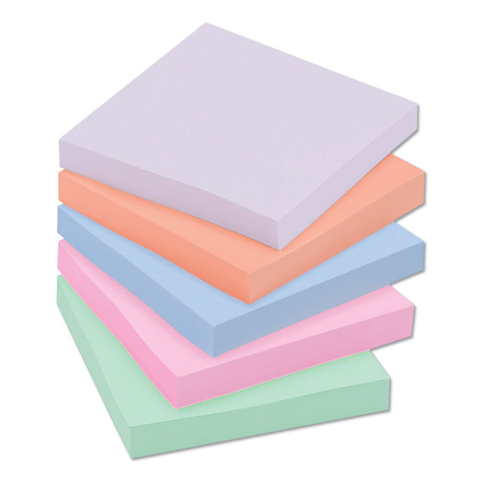 Recycled Notes in Wanderlust Pastels Collection Colors, 3" x 3", 90 Sheets/Pad, 12 Pads/Pack