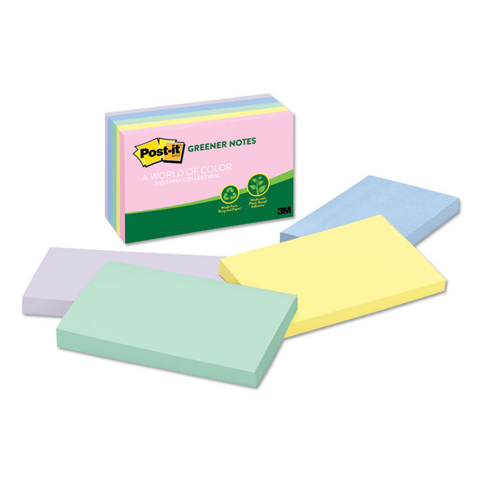 Original Recycled Note Pads, 3" x 5", Sweet Sprinkles Collection Colors, 100 Sheets/Pad, 5 Pads/Pack