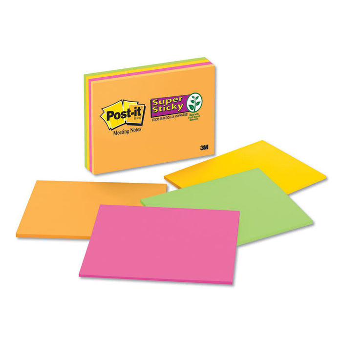 Meeting Notes in Energy Boost Collection Colors, 8" x 6", 45 Sheets/Pad, 4 Pads/Pack