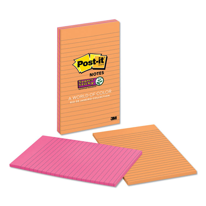 Pads in Energy Boost Collection Colors, Note Ruled, 5" x 8", 45 Sheets/Pad, 4 Pads/Pack
