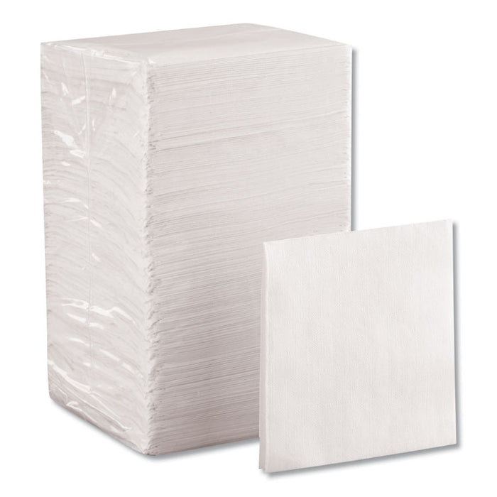 Beverage Napkins, Single-Ply, 9 1/2 x 9 1/2, White, 4000/Carton