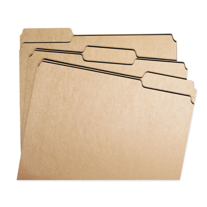 Heavyweight Kraft File Folder, 1/3-Cut Tabs: Assorted, Letter Size, 0.75" Expansion, 17-pt Kraft, Brown, 50/Box