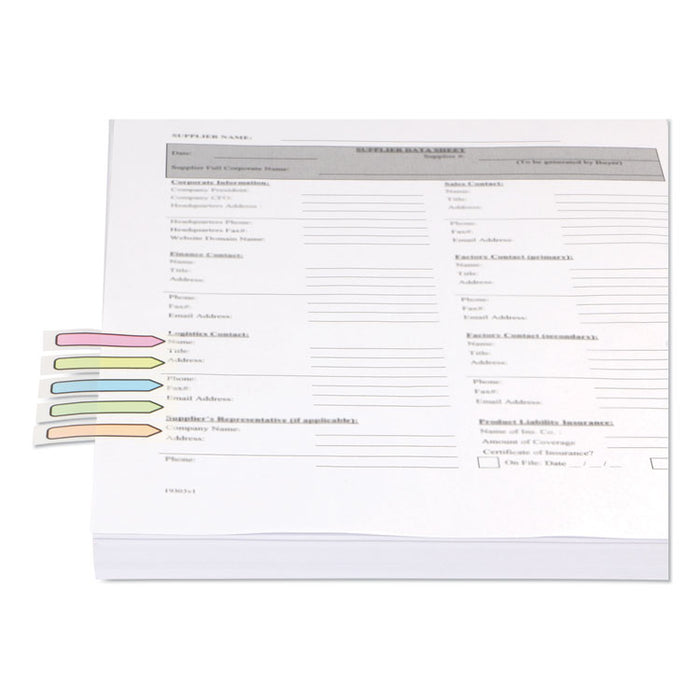 Deluxe Pop-Up Page Flags, 1/2" x 1 3/4", Assorted Colors, 175/Pack