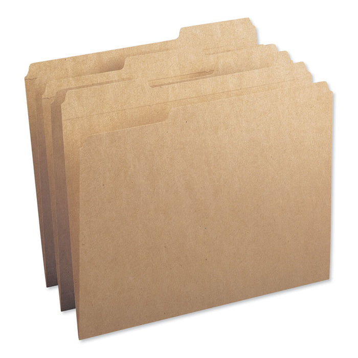 Heavyweight Kraft File Folder, 1/3-Cut Tabs: Assorted, Letter Size, 0.75" Expansion, 17-pt Kraft, Brown, 50/Box