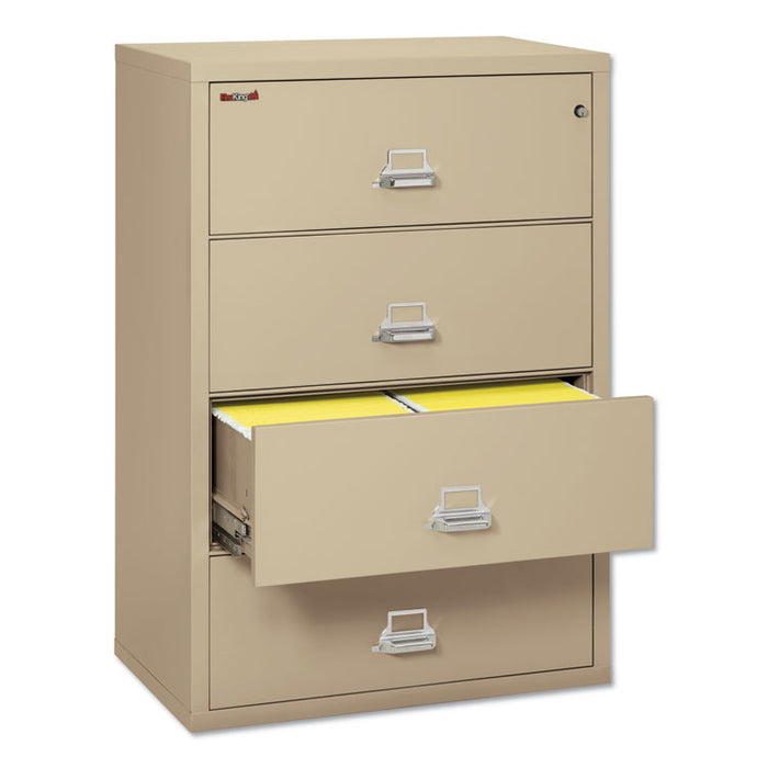 Four-Drawer Lateral File, 37.5w x 22.13d x 52.75h, Letter/Legal, Parchment