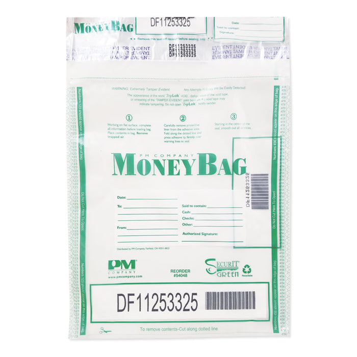 Triple Protection Tamper-Evident Deposit Bags, 9 x 12, Clear, 100/Pack