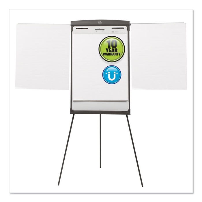 Magnetic Dry Erase Easel, 27 x 35, White Surface, Graphite Frame