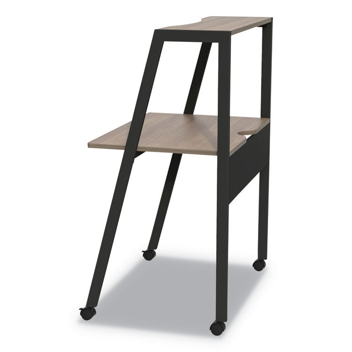 Kompass Flexible Home/Office Desk, 33" x 23.75" x 48", Natural Walnut