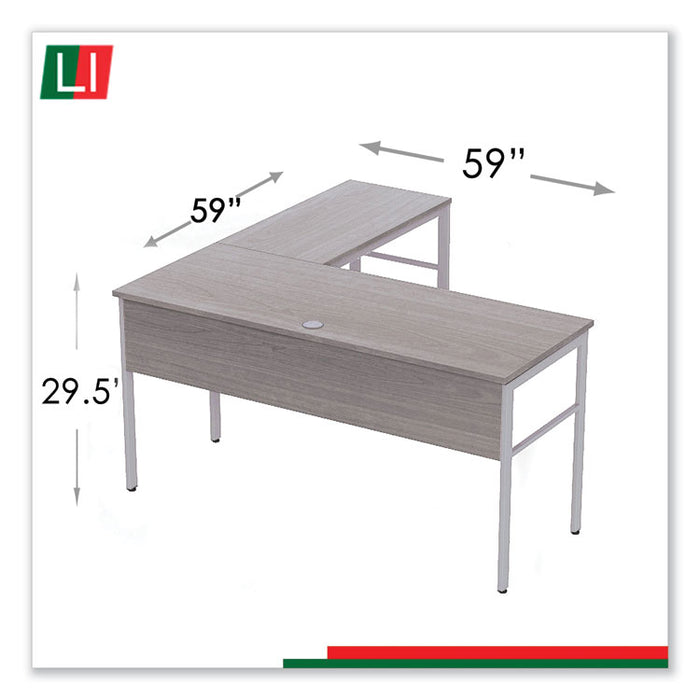Urban Series L- Shaped Desk, 59" x 59" x 29.5", Ash