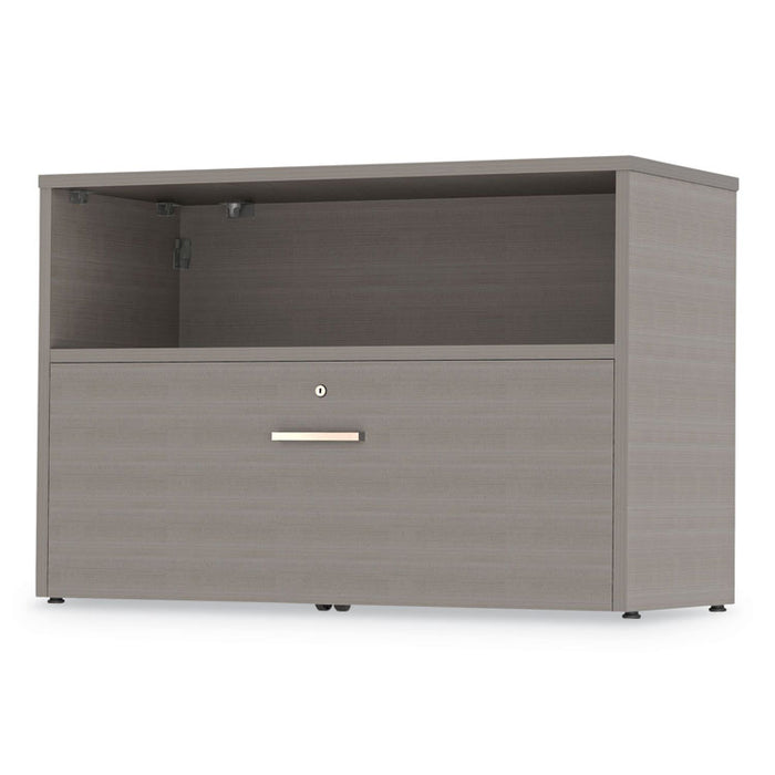 Urban 36" Credenza, Bottom Pedestal, 35.25w x 15.25d x 23.75h, Ash