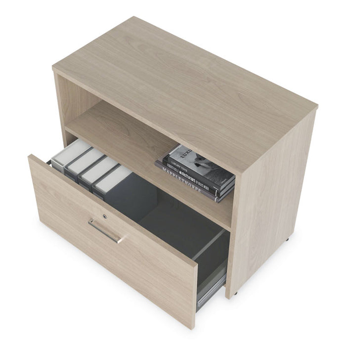 Urban 36" Credenza, Bottom Pedestal, 35.25w x 15.25d x 23.75h, Natural Walnut