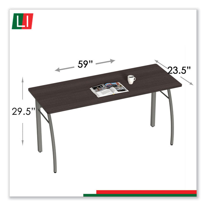 Trento Line Rectangular Desk, 59.13" x 23.63" x 29.5", Mocha