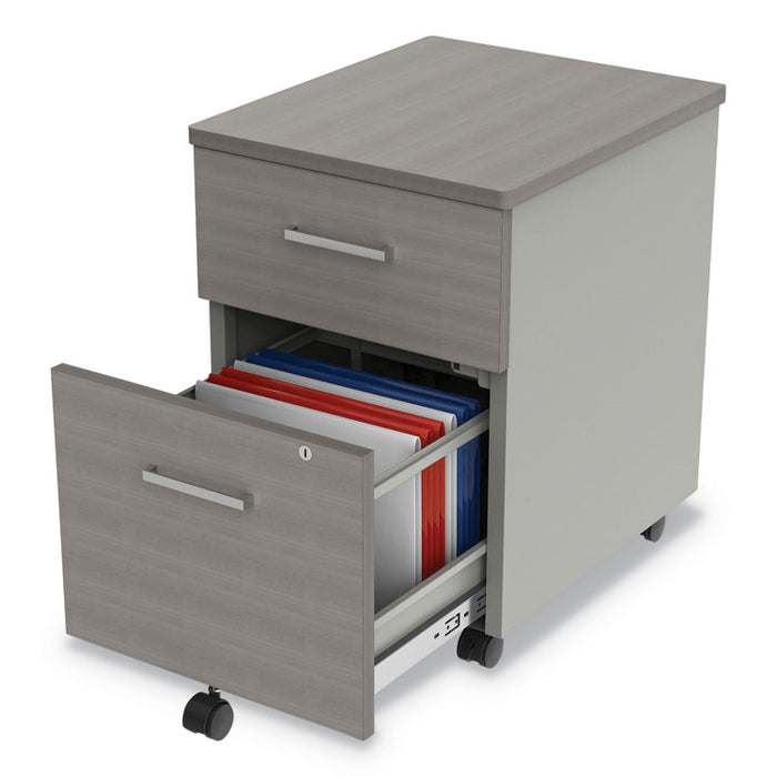 Urban Mobile File Pedestal, Left or Right, 2-Drawers: Box/File, Legal/A4, Ash, 16" x 15.25" x 23.75"