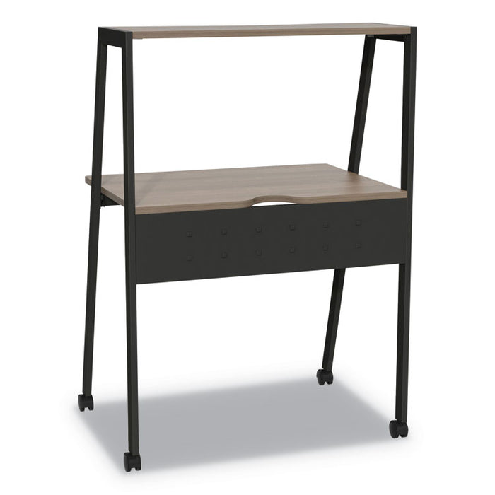 Kompass Flexible Home/Office Desk, 33" x 23.75" x 48", Natural Walnut