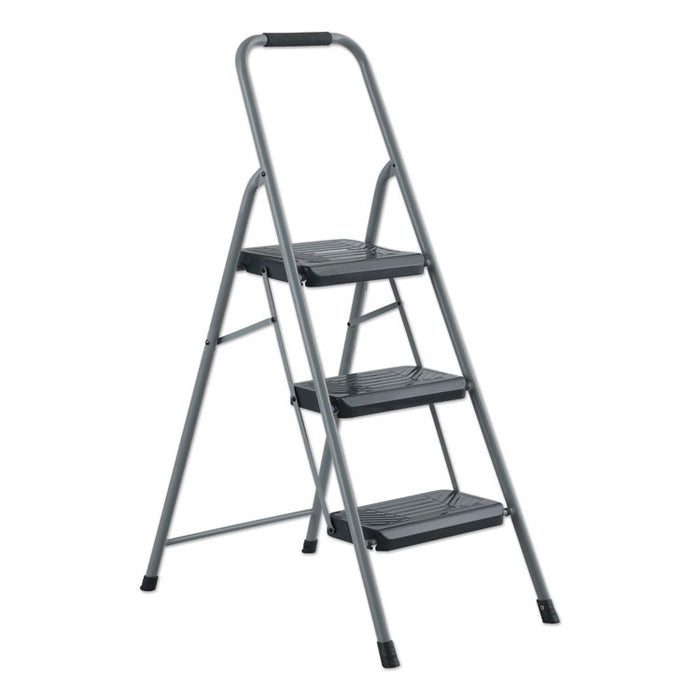 Black and Decker Steel Step Stool, 3-Step, 200 lb Capacity, Gray