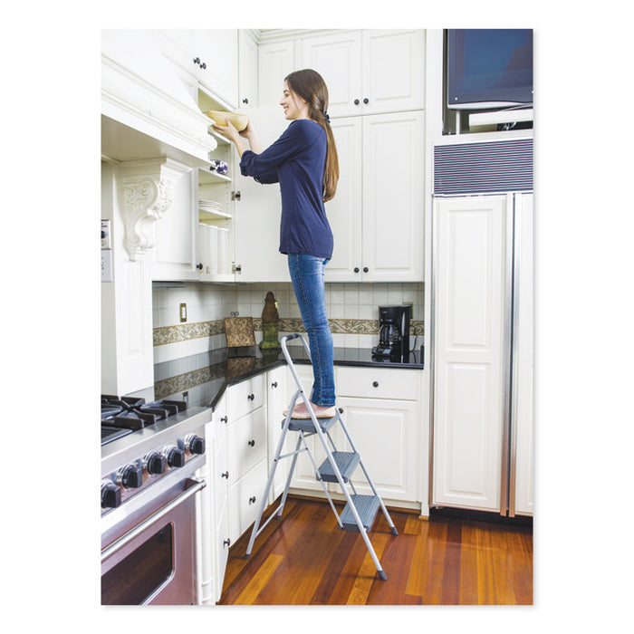 Black and Decker Steel Step Stool, 3-Step, 200 lb Capacity, Gray