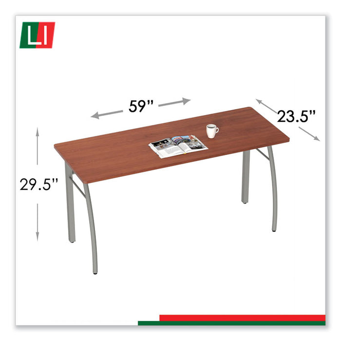 Trento Line Rectangular Desk, 59.13" x 23.63" x 29.5", Cherry