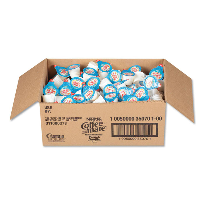 Liquid Coffee Creamer, French Vanilla, 0.38 oz Mini Cups, 180/Carton
