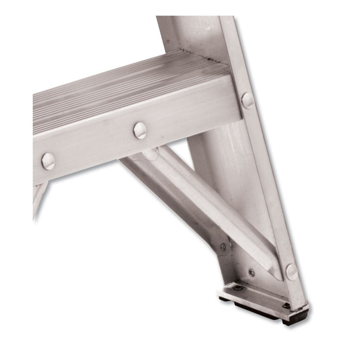 Aluminum Step Stool, 2-Step, 17w x 18.25 Spread x 26h, Aluminum/Black