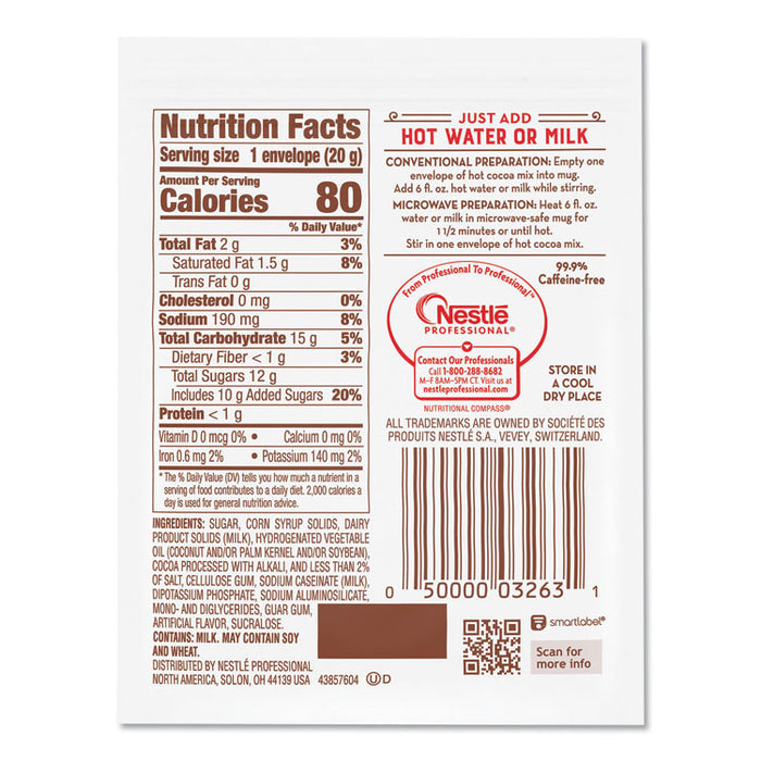 Hot Cocoa Mix, Rich Chocolate, 0.71 oz Packets, 50/Box, 6 Box/Carton