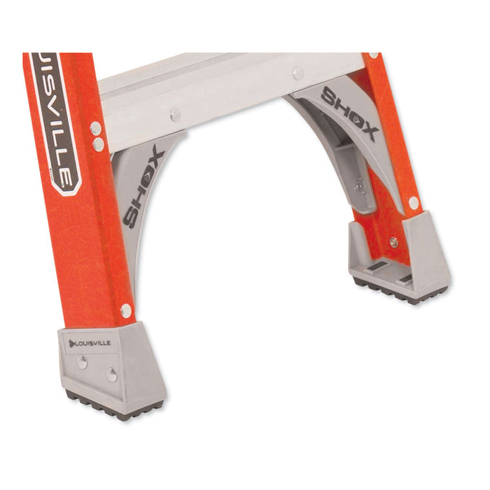 Fiberglass Heavy Duty Step Ladder, 23" Working Height, 300 lbs Capacity, 3 Step, Orange