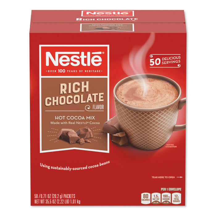 Hot Cocoa Mix, Rich Chocolate, 0.71 oz Packets, 50/Box, 6 Box/Carton