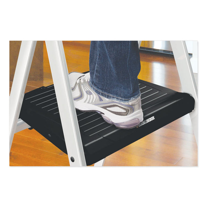 Aluminum Step Stool Ladder, 2-Step, 225 lb Capacity, 18.5w x 23.5 spread x 38.5h, Silver