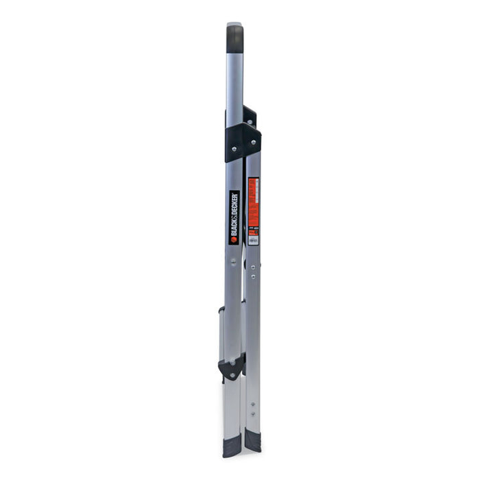 Aluminum Step Stool Ladder, 2-Step, 225 lb Capacity, 18.5w x 23.5 spread x 38.5h, Silver