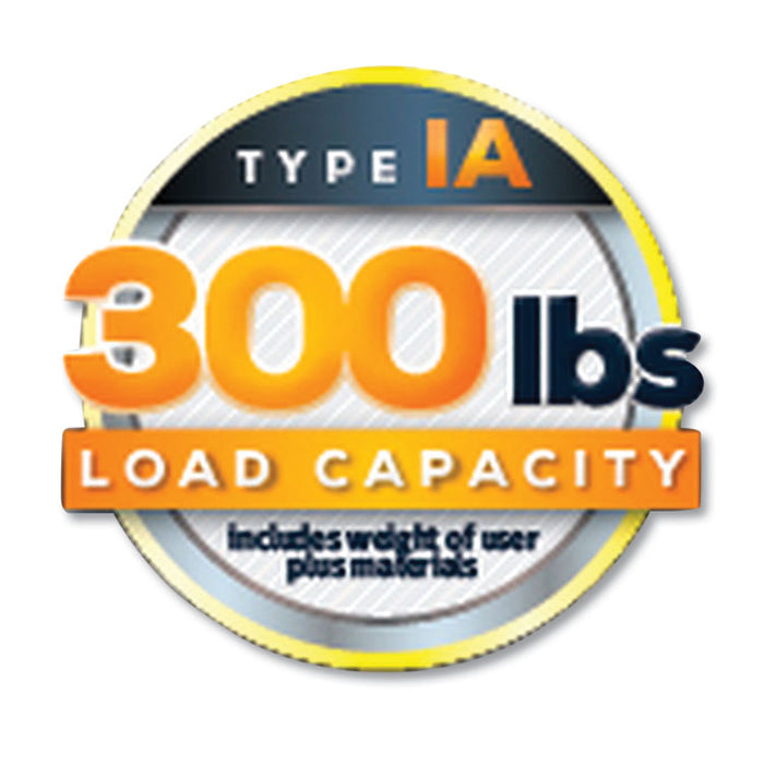 Fiberglass Heavy Duty Step Ladder, 23" Working Height, 300 lbs Capacity, 3 Step, Orange