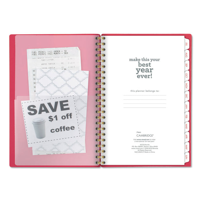 Aspire Academic Planner, 8 x 5 1/2, Coral/Gold, 2019-2020