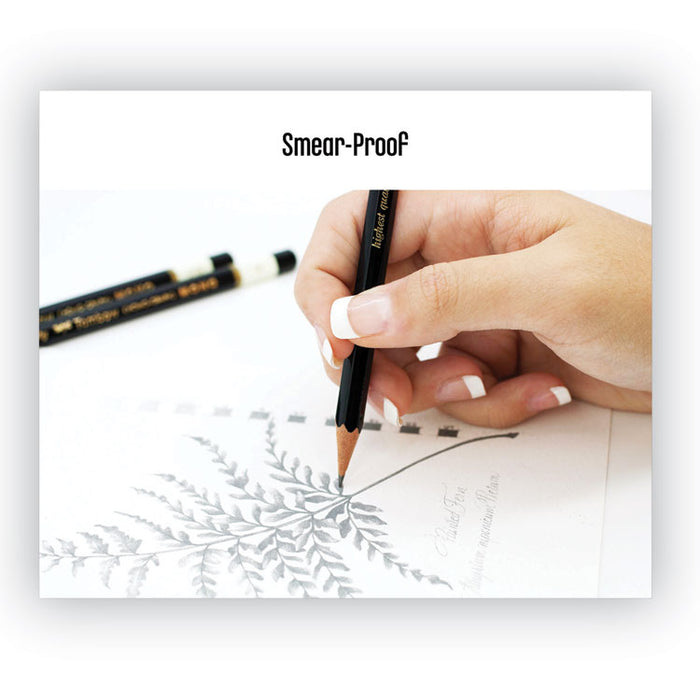 Drawing Pencil Set, 2 mm, Assorted Lead Hardness Ratings, Black Lead, Black Barrel, 3/Pack