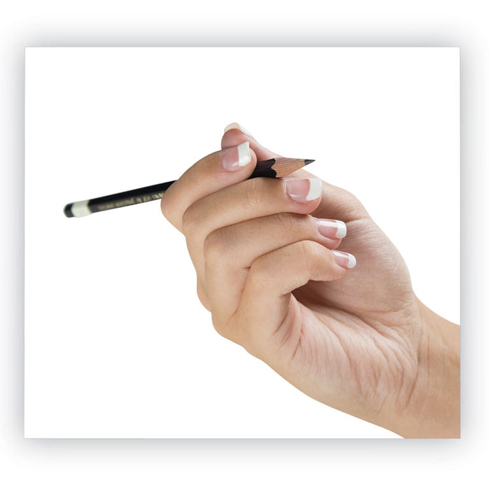 Drawing Pencil Set with Eraser, 2 mm, Assorted Lead Hardness Ratings, Black Lead, Black Barrel, 6/Pack