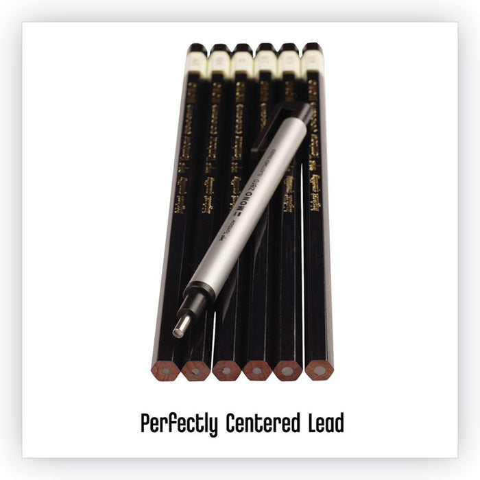 Drawing Pencil Set with Eraser, 2 mm, Assorted Lead Hardness Ratings, Black Lead, Black Barrel, 6/Pack