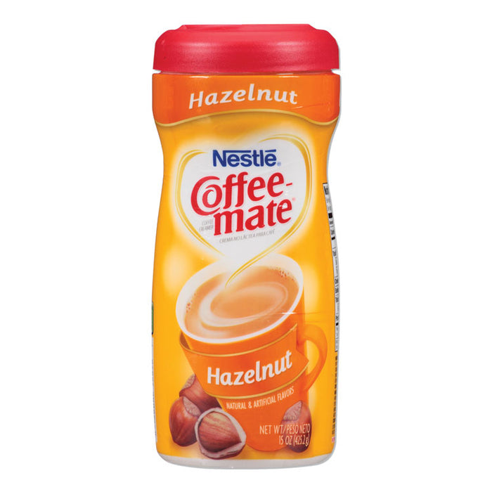 Non-Dairy Powdered Creamer, Hazelnut, 15 oz Canister, 12/Carton