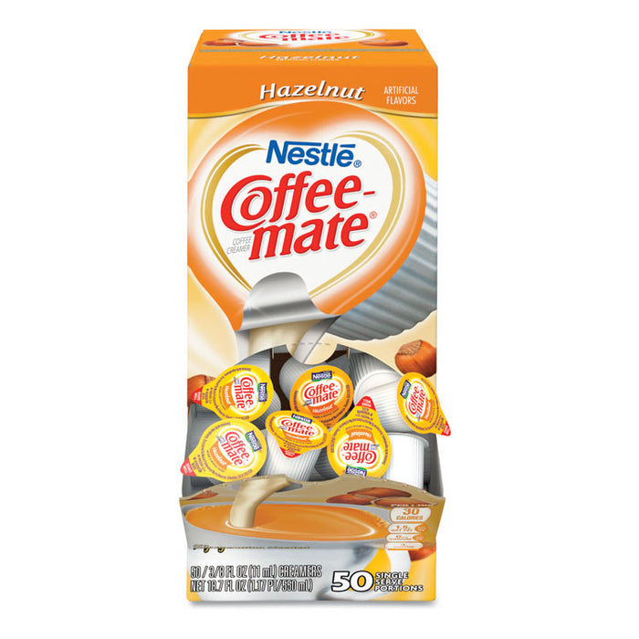 Liquid Coffee Creamer, Hazelnut, 0.38 oz Mini Cups, 50/Box, 4 Boxes/Carton, 200 Total/Carton