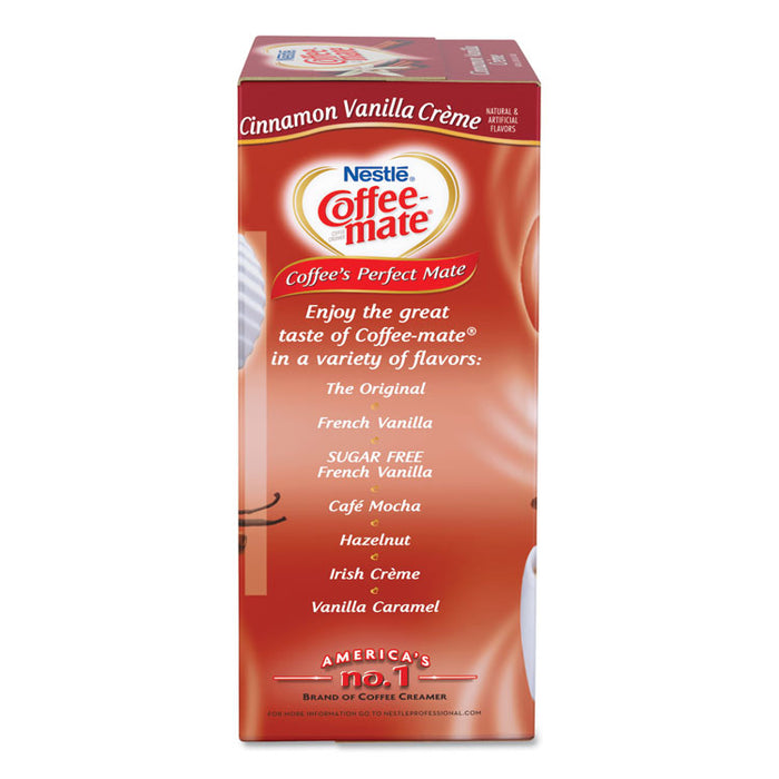 Liquid Coffee Creamer, Cinnamon Vanilla, 0.38 oz Mini Cups, 50/Box