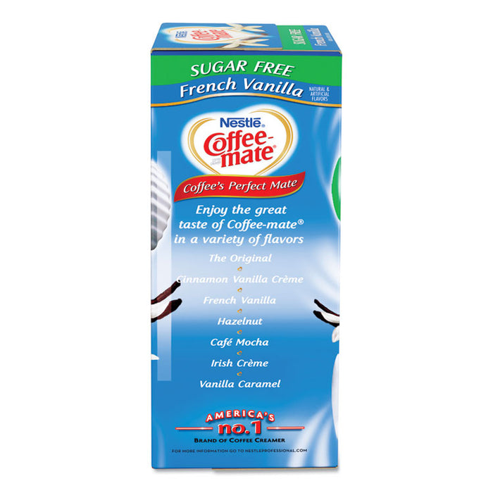 Liquid Coffee Creamer, Sugar Free French Vanilla, 0.38 oz Mini Cups, 50/Box, 4 Boxes/Carton, 200 Total/Carton