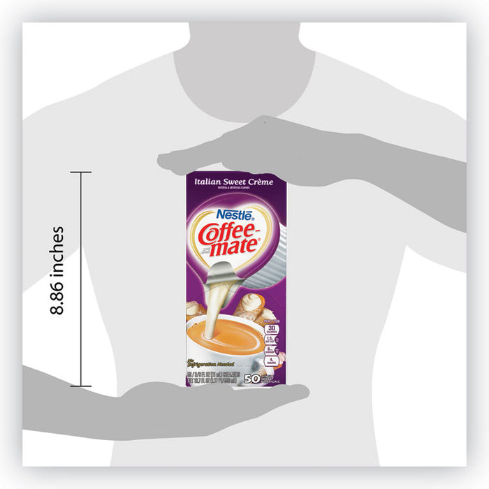Liquid Coffee Creamer, Italian Sweet Creme, 0.38 oz Mini Cups, 50/Box, 4 Boxes/Carton, 200 Total/Carton
