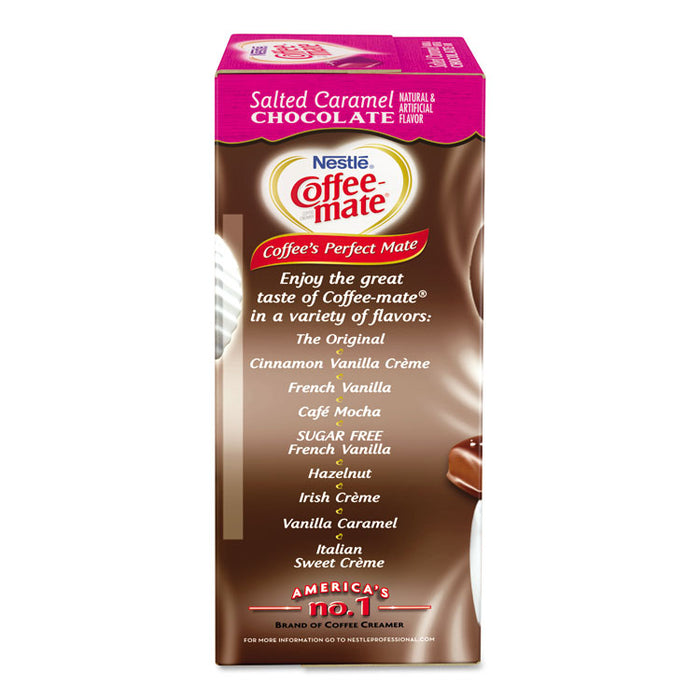 Liquid Coffee Creamer, Salted Caramel Chocolate, 0.38 oz Mini Cups, 50/Box
