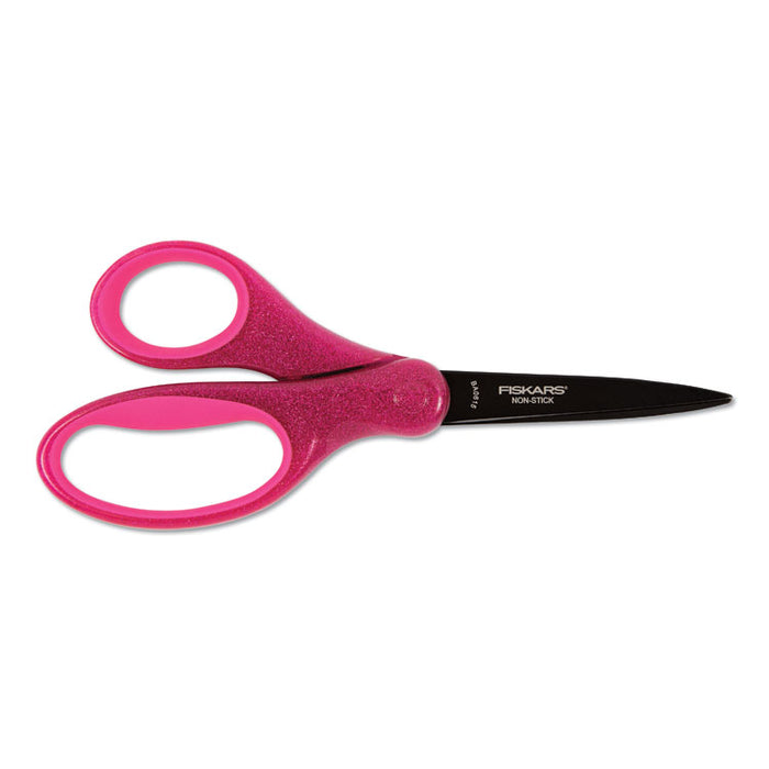 Student Designer Non-Stick Scissors, Pointed Tip, 7" Long, 2.75" Cut Length, Randomly Assorted Straight Handles
