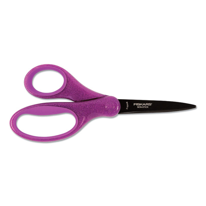 Student Designer Non-Stick Scissors, Pointed Tip, 7" Long, 2.75" Cut Length, Randomly Assorted Straight Handles