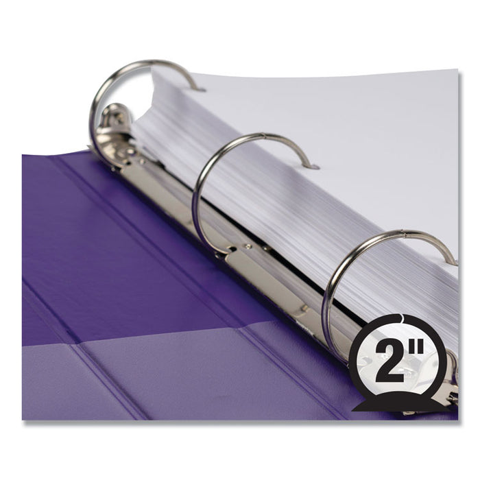 Earthâs Choice Biobased Durable Fashion View Binder, 3 Rings, 2" Capacity, 11 x 8.5, Purple, 2/Pack