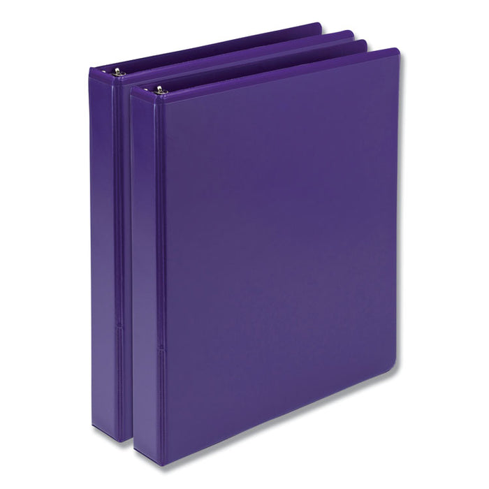 Earthâs Choice Biobased Durable Fashion View Binder, 3 Rings, 1" Capacity, 11 x 8.5, Purple, 2/Pack